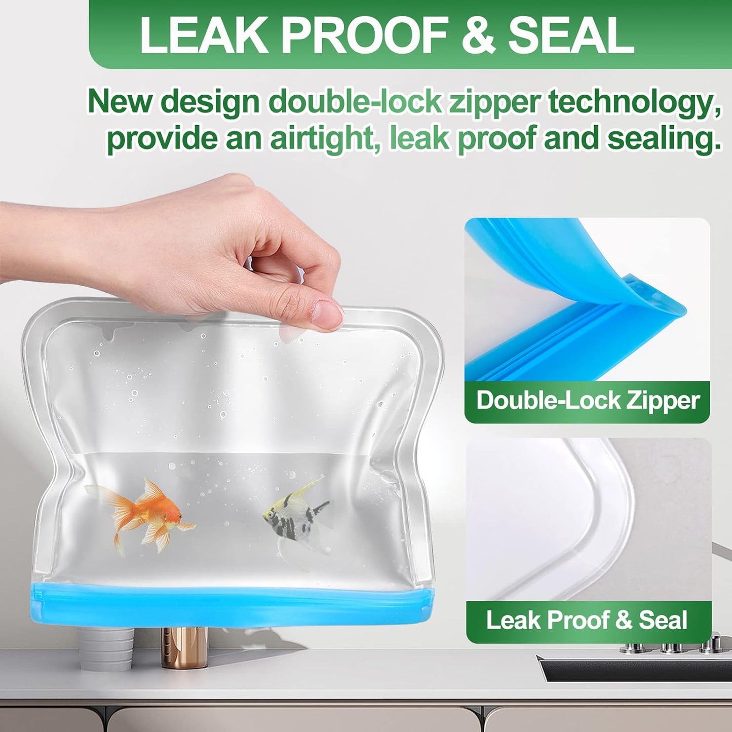 10 Pack Reusable Silicone Bags, Extra Thick Freezer Bags, Reusable Storage Bags for Food, 2 Gallon 4 Sandwich 4 Snack Bags