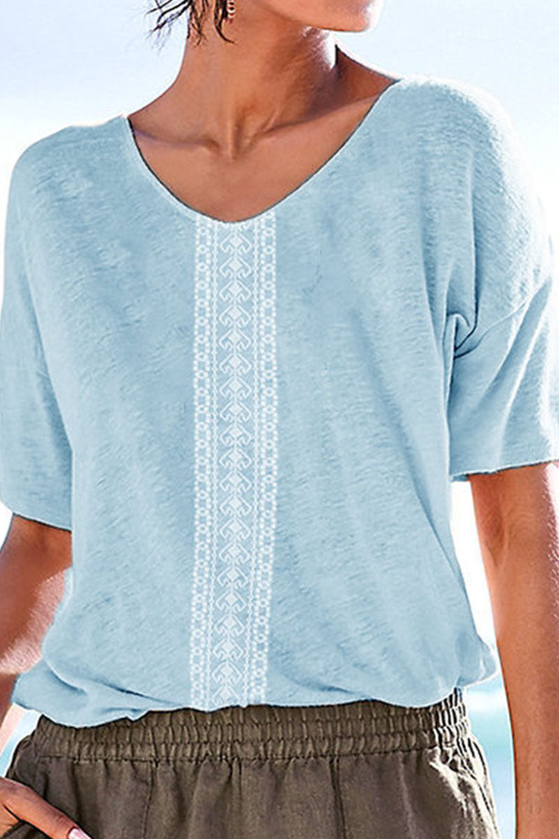 Fashion Street Print O Neck T-Shirts(4 Colors)