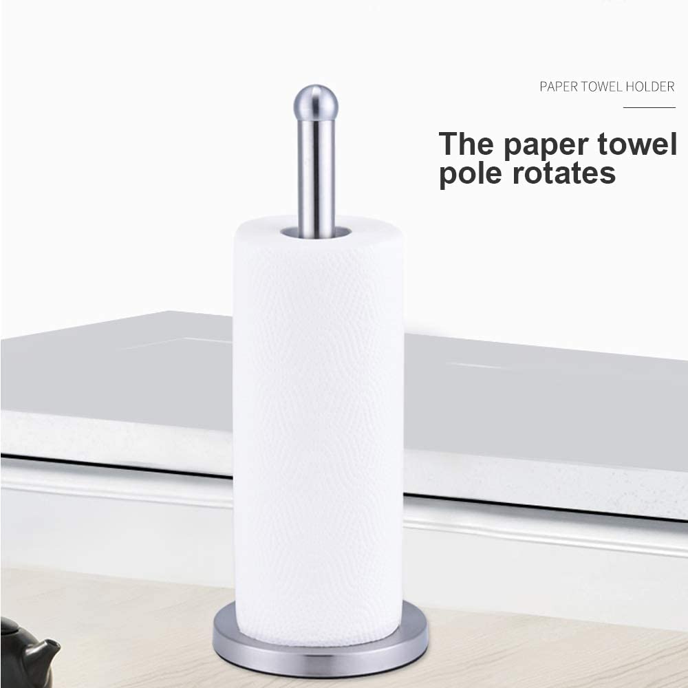 Paper Towel Holder Countertop, Standing Paper Towel Roll Holder for Kitchen Bathroom with Heavy Base