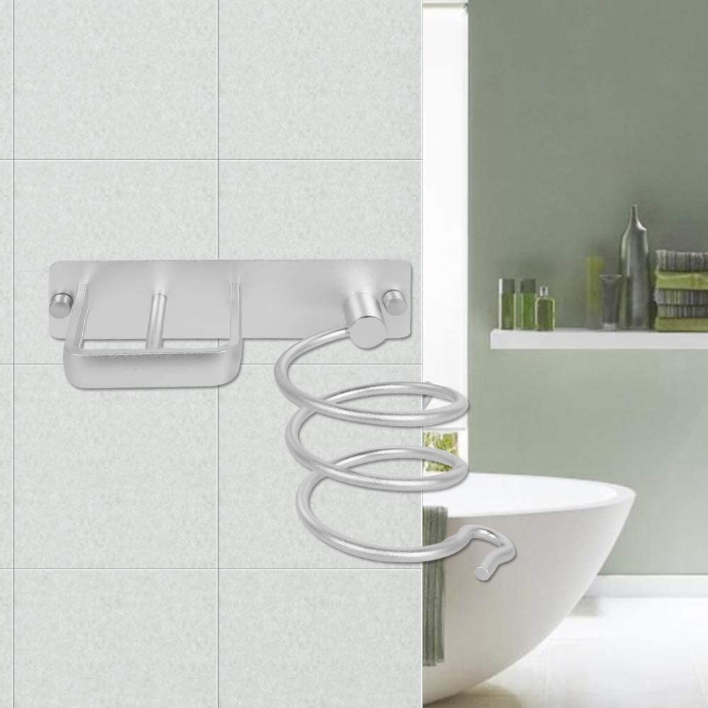 Hair Dryer Holder, Wall Mount Blow Dryer Organizer with Straightener Storage Stand Rack for Bathroom