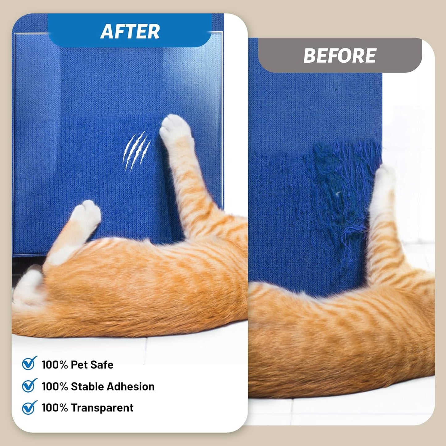 12 Pcs Anti Cat Scratch Furniture Protector, Adhesive Single Side Couch Protectors for Cat, Clear Cat Scratch Deterrent (16''x12'')