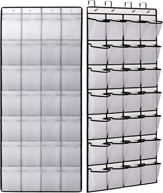 Over the Door Shoe Rack, 28 Large Mesh Pockets Hanging Shoe Organizer for Closet