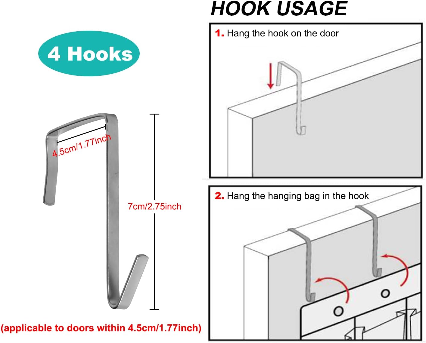 Over the Door Shoe Rack, 28 Large Mesh Pockets Hanging Shoe Organizer for Closet