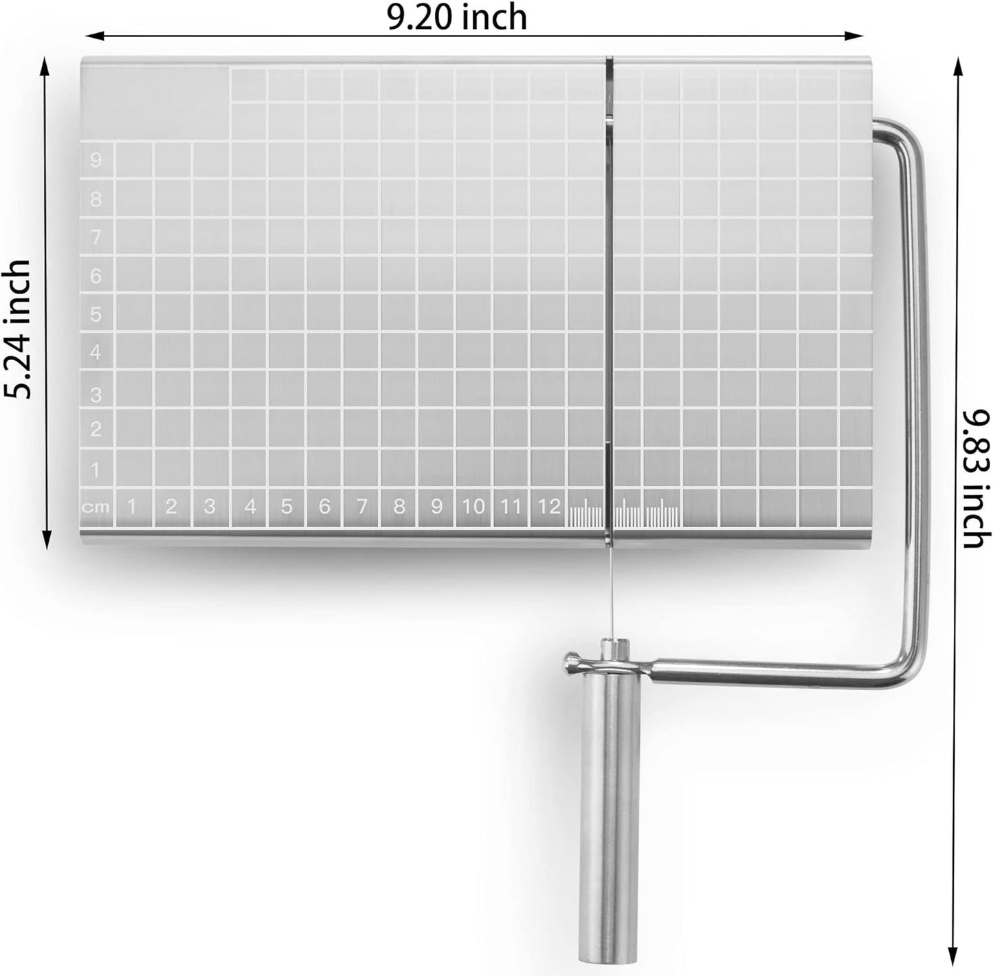 Stainless Steel Cheese Slicer, Cheese Cutting Board with 6 Replacement Wires, Slicer for Block Cheese, Cake, Ham, Butter, Tofu