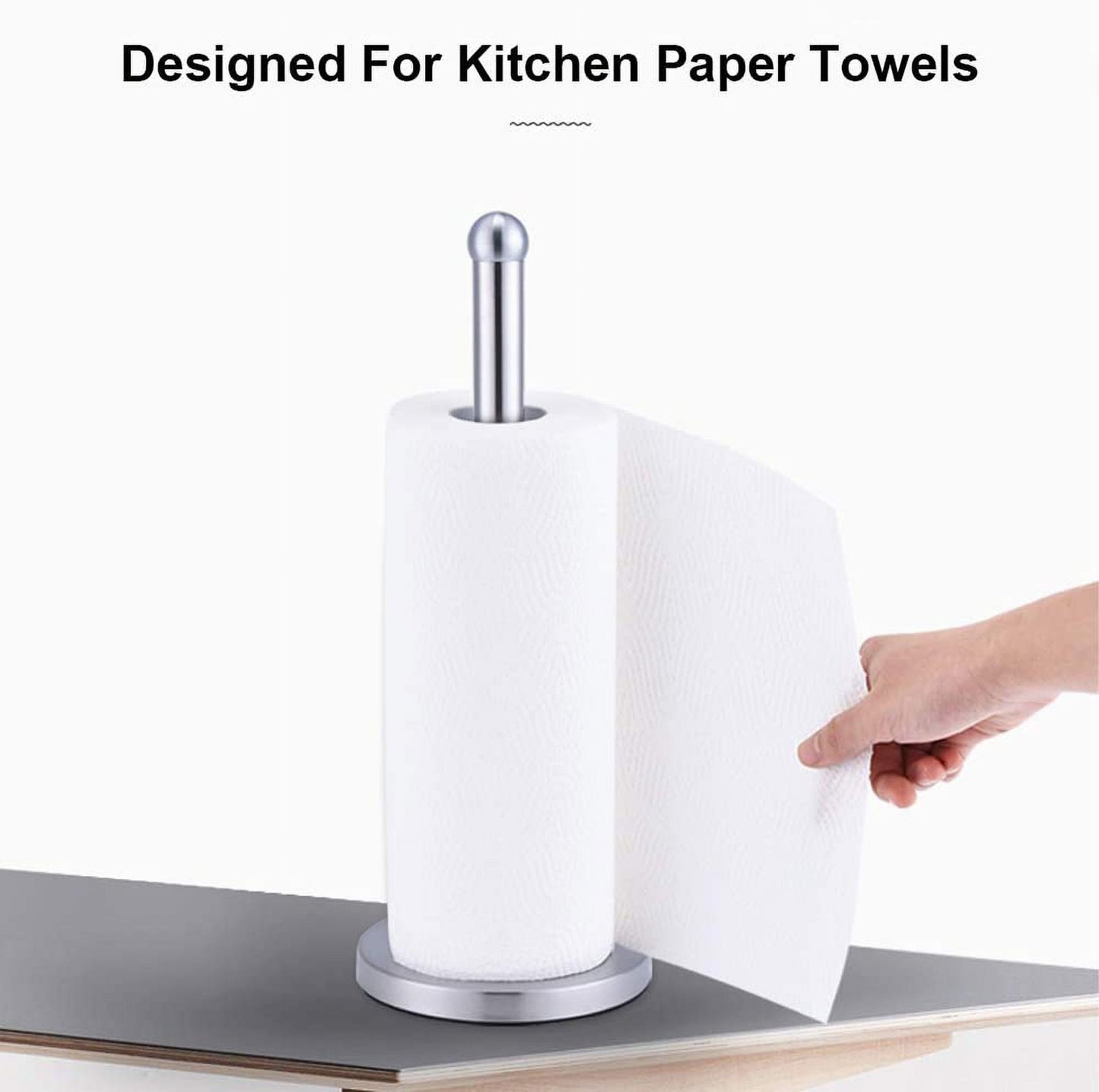 Paper Towel Holder Countertop, Standing Paper Towel Roll Holder for Kitchen Bathroom with Heavy Base