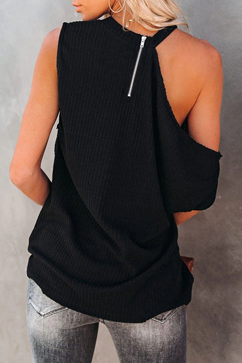 Fashion Casual Solid Hollowed Out O Neck T-Shirts