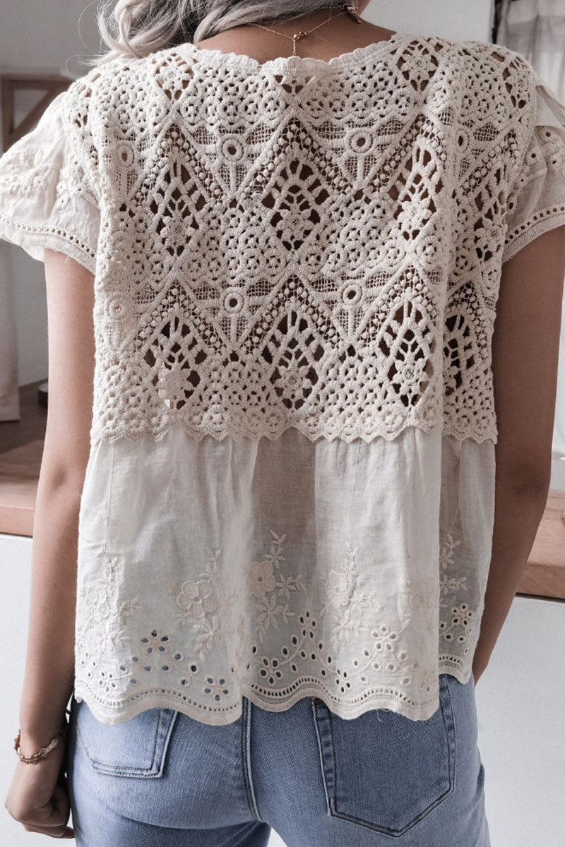 Fashion Casual Solid Split Joint V Neck Tops