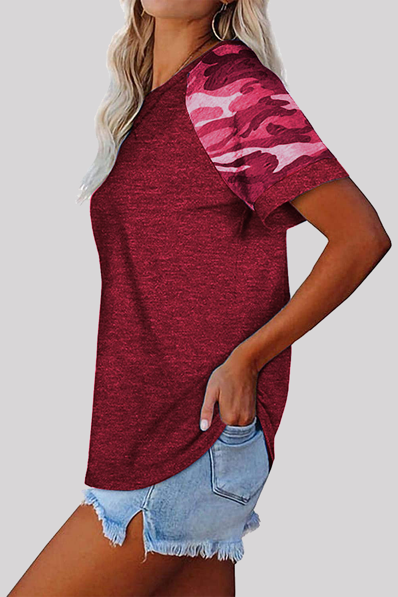 Casual Print Basic O Neck T-Shirts(6 Colors)