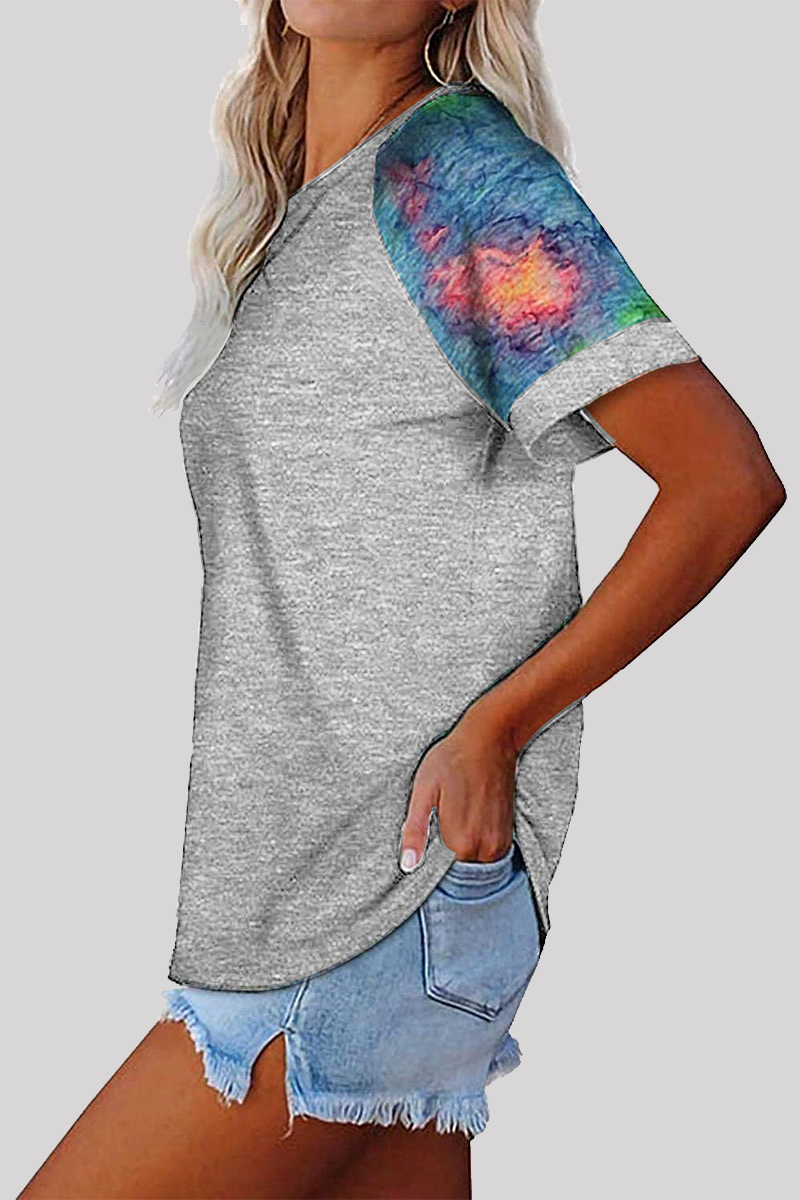 Casual Print Basic O Neck T-Shirts(6 Colors)