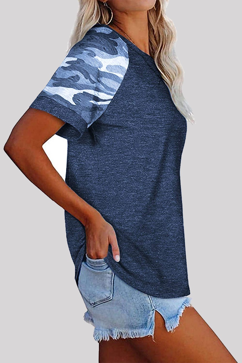 Casual Print Basic O Neck T-Shirts(6 Colors)