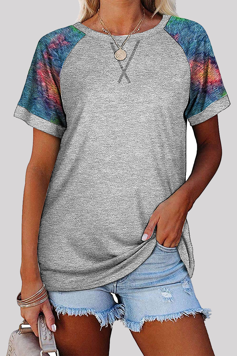 Casual Print Basic O Neck T-Shirts(6 Colors)