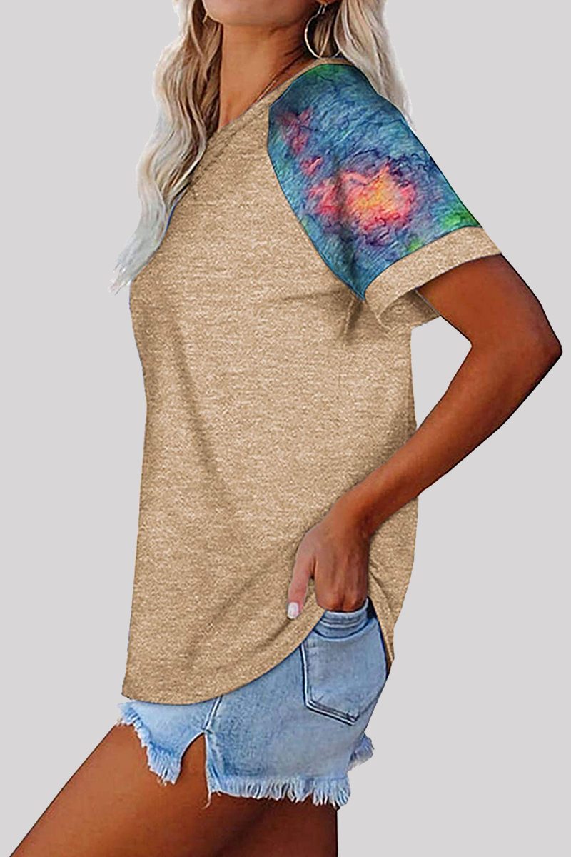 Casual Print Basic O Neck T-Shirts(6 Colors)