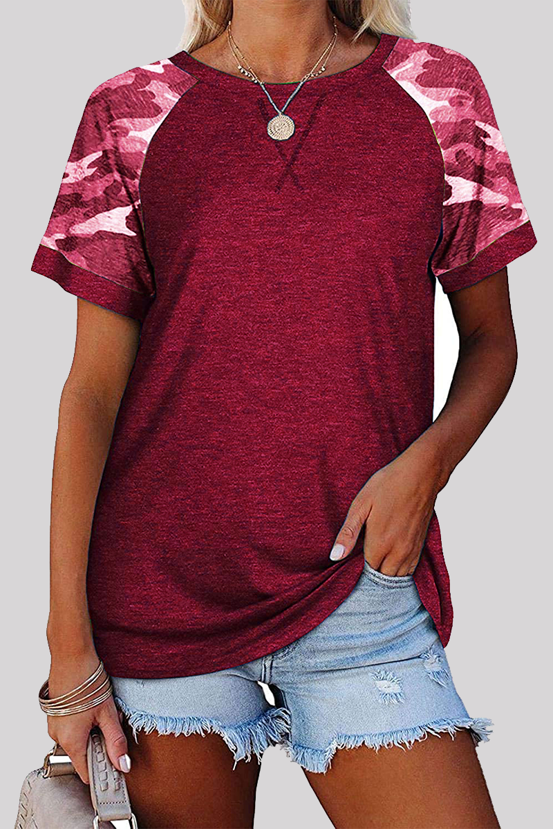 Casual Print Basic O Neck T-Shirts(6 Colors)