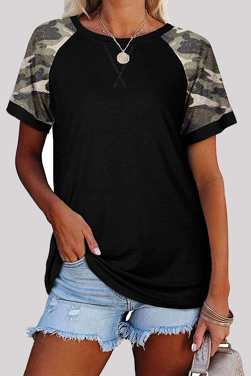 Casual Print Basic O Neck T-Shirts(6 Colors)