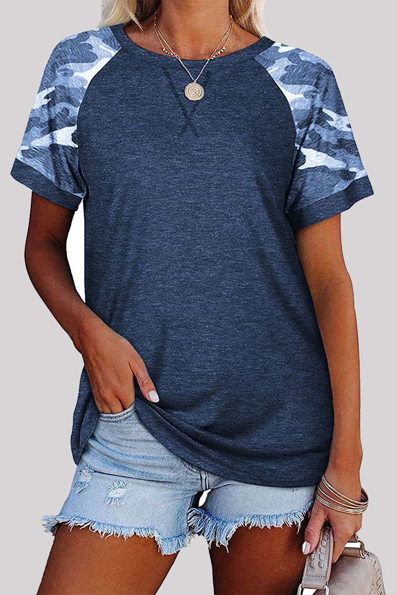 Casual Print Basic O Neck T-Shirts(6 Colors)