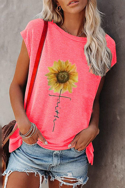 Casual Print Basic O Neck T-Shirts(6 Colors)