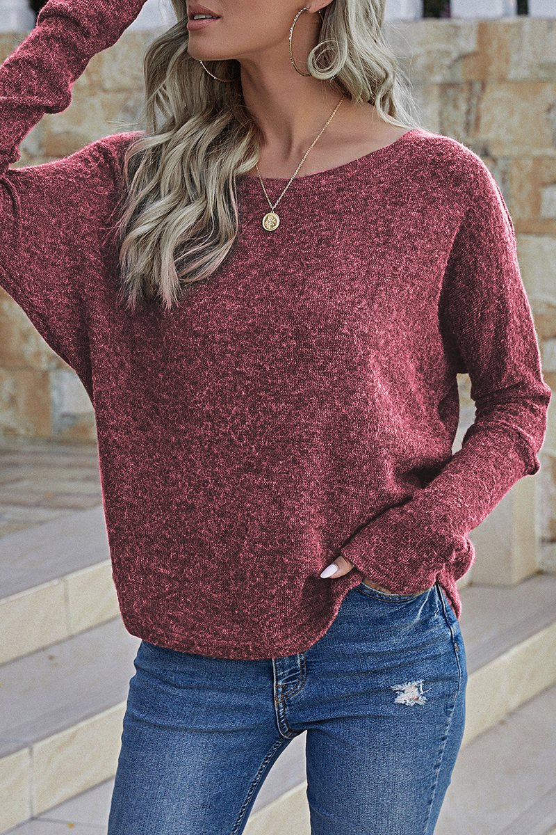 Casual Solid Basic Oblique Collar Tops