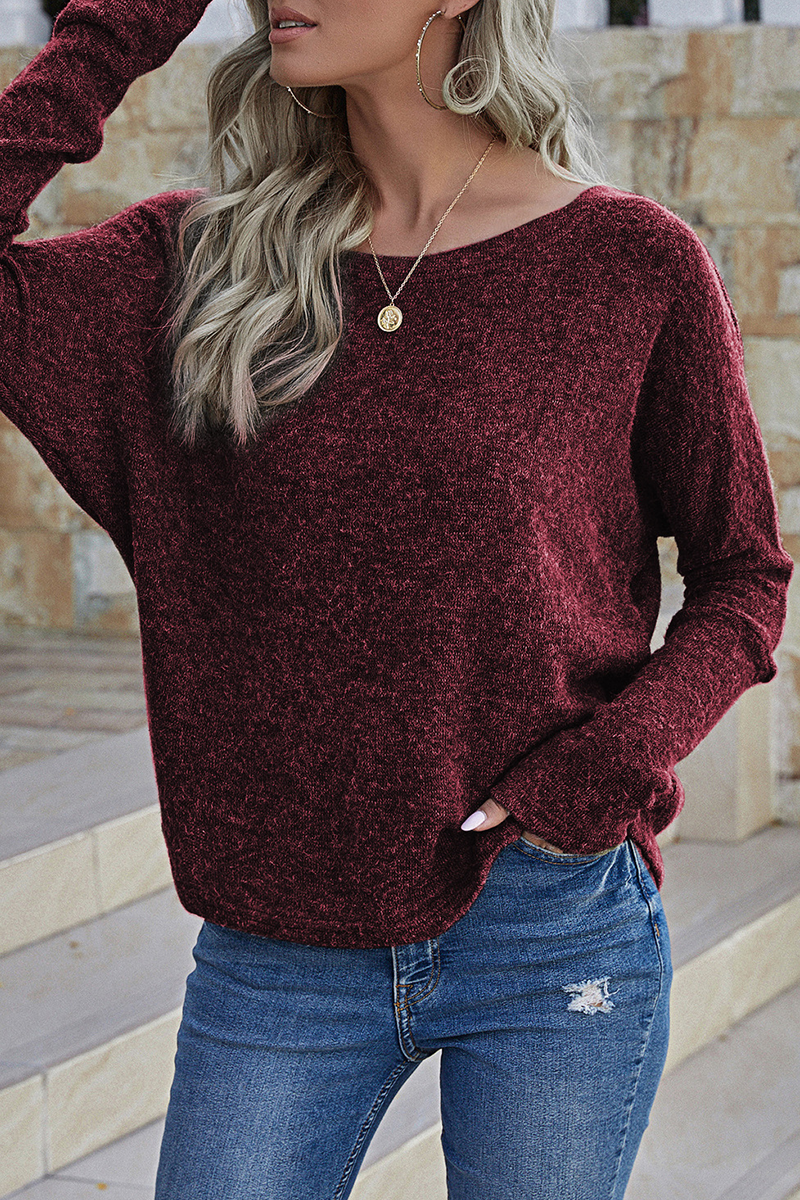 Casual Solid Basic Oblique Collar Tops