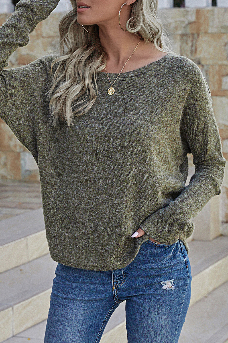 Casual Solid Basic Oblique Collar Tops