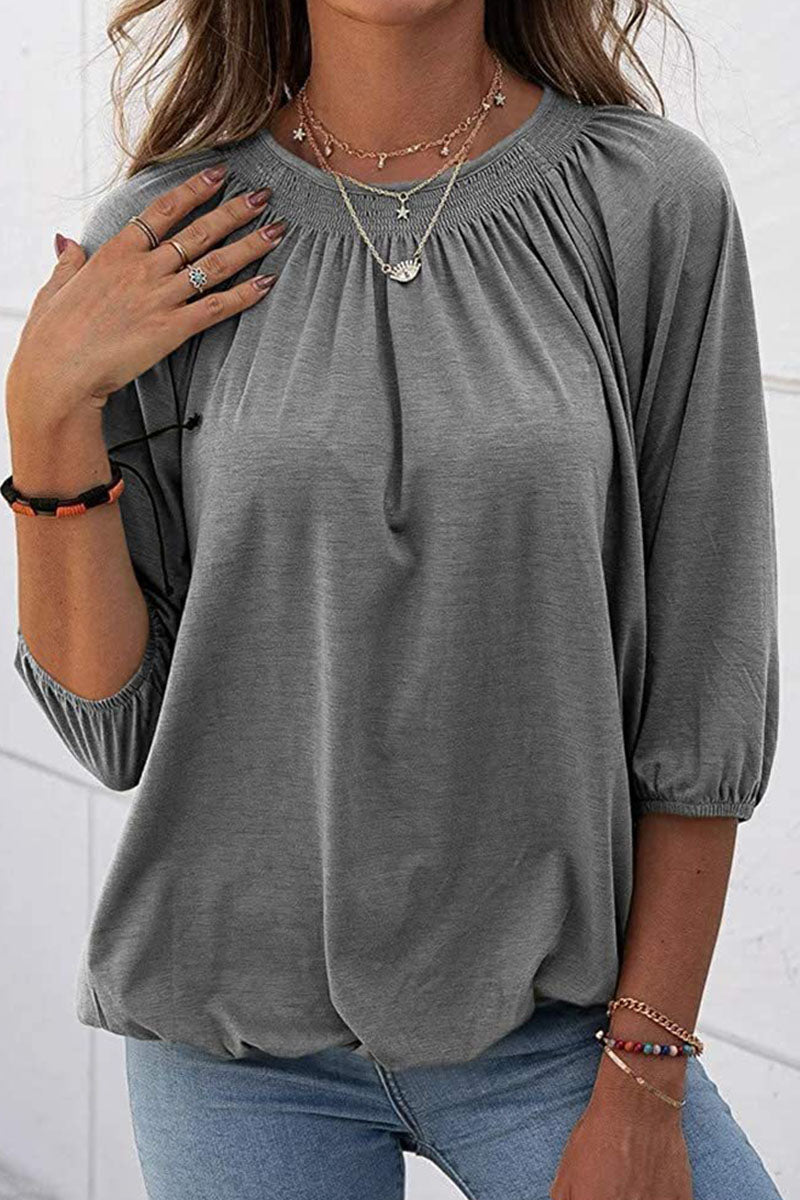 Fashion Casual Solid Split Joint O Neck T-Shirts