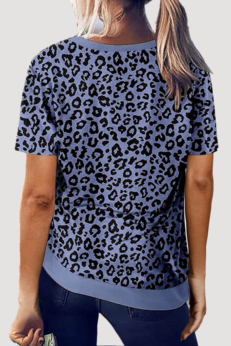 Casual Leopard Basic O Neck T-Shirts