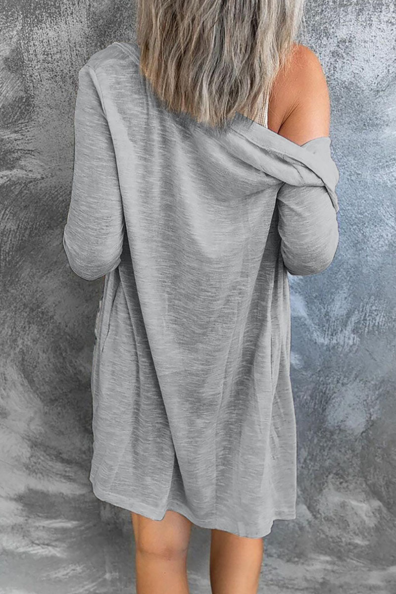 Casual Solid Split Joint V Neck Tops(4 Colors)