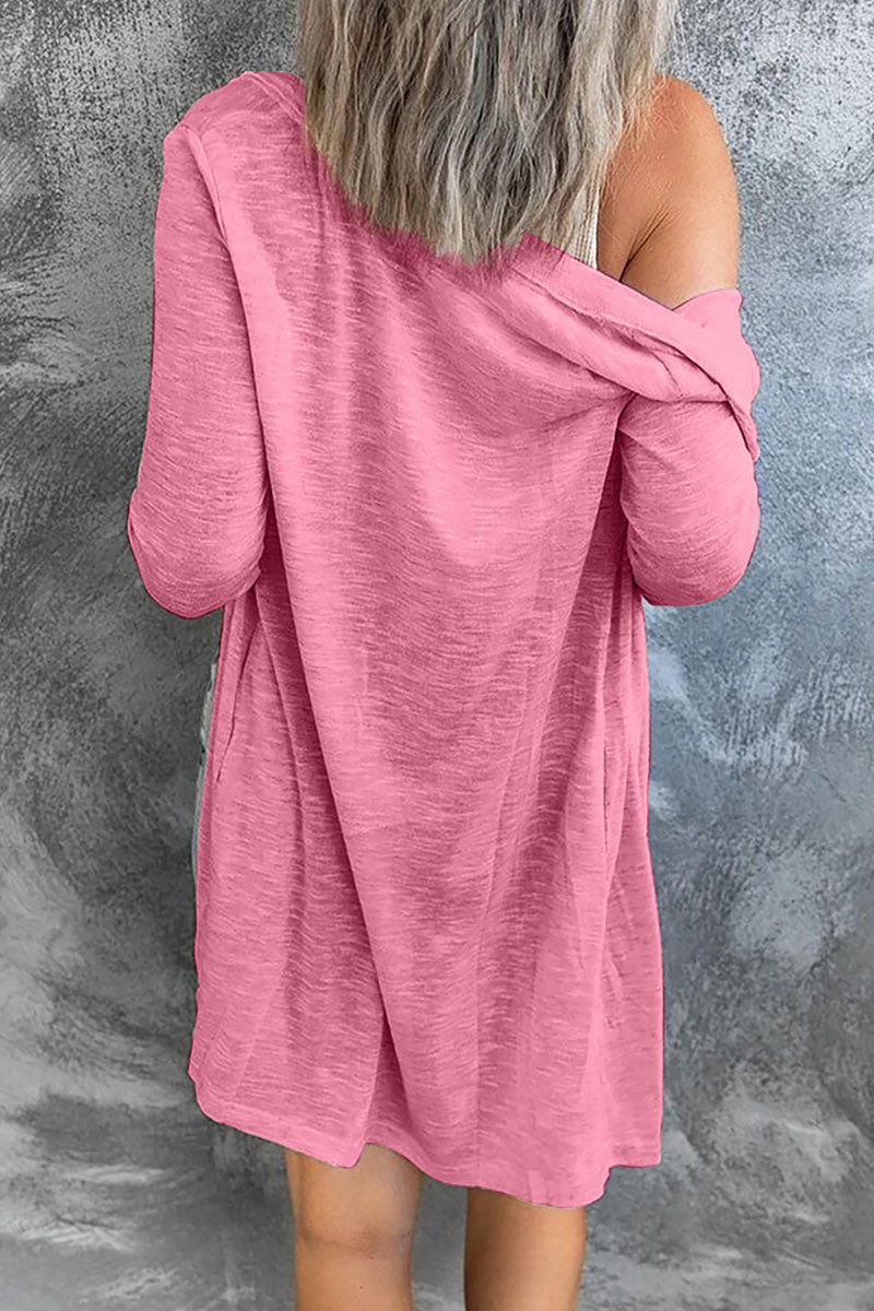 Casual Solid Split Joint V Neck Tops(4 Colors)