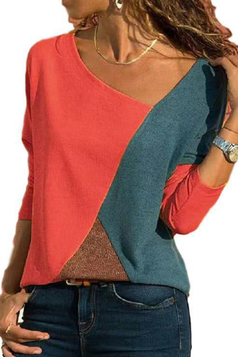 Casual Block Solid Color V Neck Tops(4 Colors)